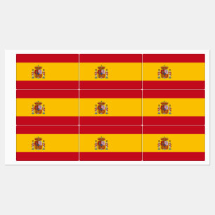 Etiquetas patrióticas com bandeira de Espanha