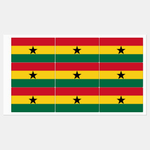Etiquetas patrióticas com bandeira de Gana