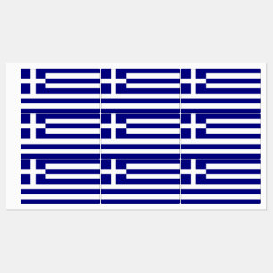 Etiquetas patrióticas com bandeira de Grécia
