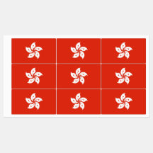 Etiquetas Patrióticas com bandeira de Hong Kong