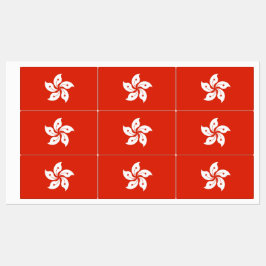 Etiquetas Patrióticas com bandeira de Hong Kong