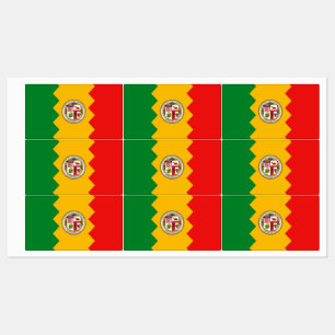 Etiquetas patrióticas com bandeira de Los Angeles