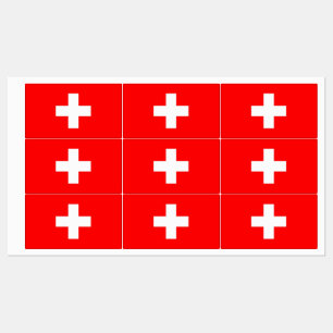 Etiquetas patrióticas com bandeira de Suiça