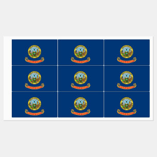 Etiquetas Patrióticas com bandeira do Estado de Id