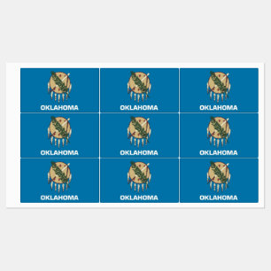 Etiquetas Patrióticas com bandeira do Estado de Ok