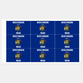 Etiquetas Patrióticas com bandeira do Estado de Wi