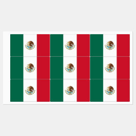 Etiquetas patrióticas com bandeira do México