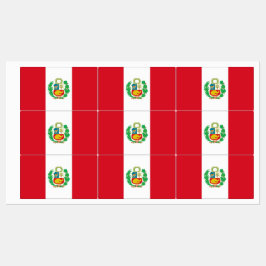 Etiquetas Patrióticas com bandeira do Peru