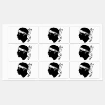 Etiquetas Patrióticas com pavilhão da Córsega, Fra