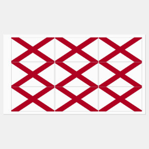 Etiquetas Patrióticas com pavilhão do Estado do Al