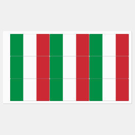 Etiquetas patrióticas com pavilhão italiano
