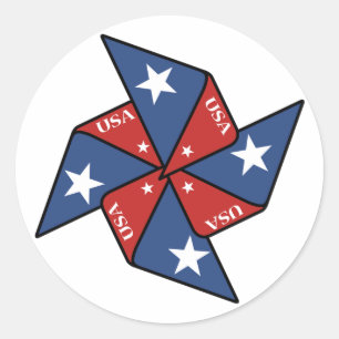 Etiquetas patrióticas do pinwheel