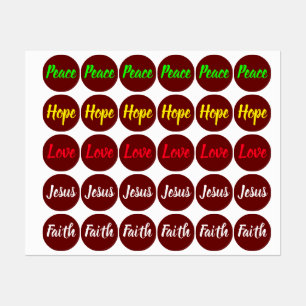 ETIQUETAS PAZ, AMOR, ESPERANÇA, JESUS, FÉ