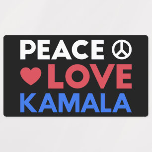 Etiquetas Peace Love Kamala I - Kamala Harris Para President