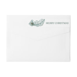 Etiquetas Peacock Feather Merry Christmas Wound Labroul