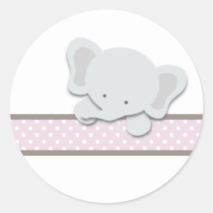 Etiquetas pequenas do elefante {rosa}  