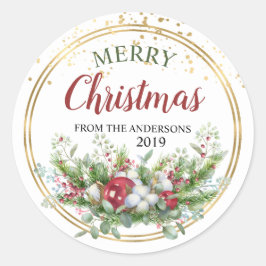 Etiquetas personalizadas de Natal Floral