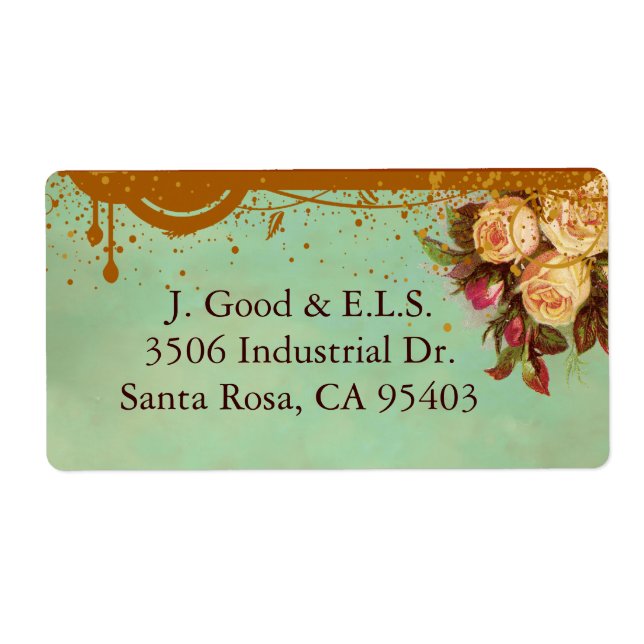 Etiquetas Personalizadas Elegantes Rosa vitorianas (Frente)