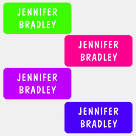 Etiquetas Personalizadas Neon Brilhante Nome da Es