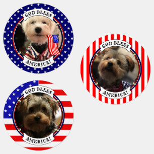 Etiquetas Personalizado 3 Fotos EUA Bandeira Americana Cute