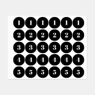 Etiquetas Personalizar o monograma inicial/preto numérico