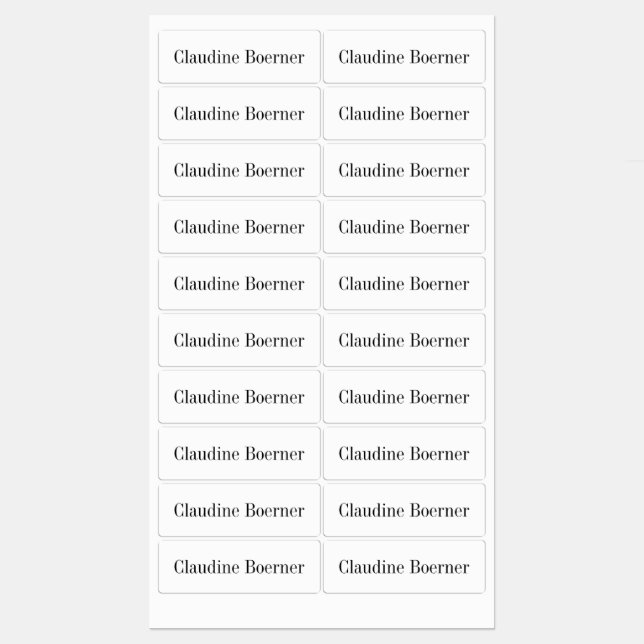 Etiquetas personalizáveis para Tecidos ou artistas (Folha)