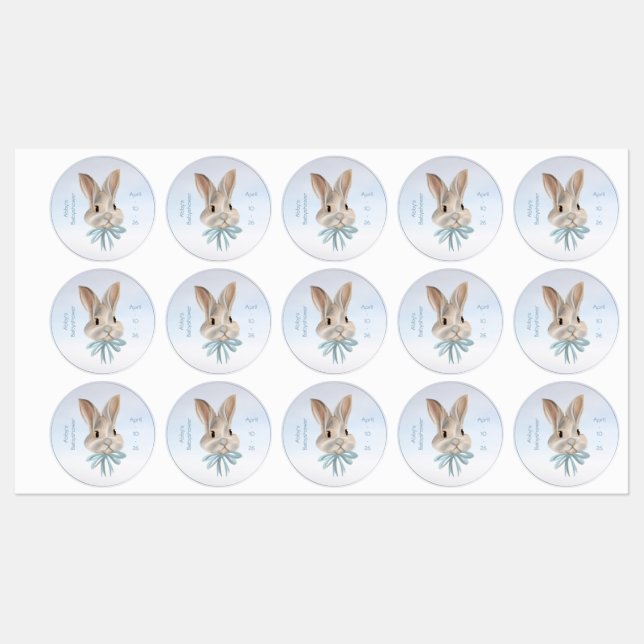 Etiquetas Personalized Easter Bunny Sticker (Folha)