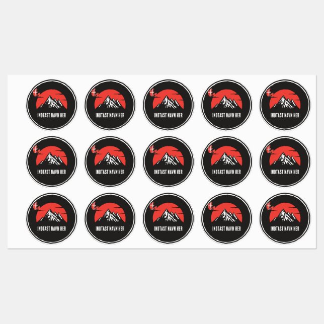 Etiquetas Personligt bynavn Danmark rundt design (Folha)