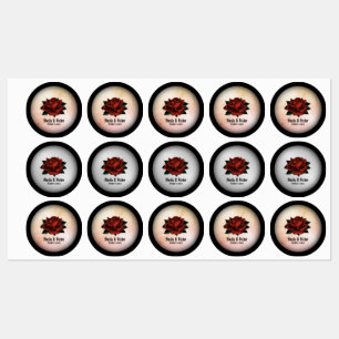 Etiquetas Pêssego Personalizado de Casamento Gótico rosa ver