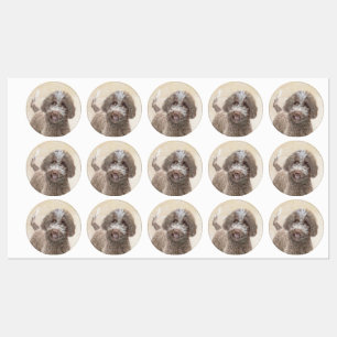 Etiquetas Pintura de Lagotto Romagnolo - Arte de Cachorro Or