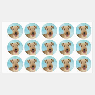 Etiquetas Pintura de Lakeland Terrier - Arte de Cachorro Ori