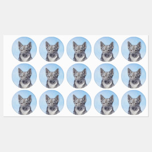 Etiquetas Pintura em Vallhund, na Suécia - Arte Cachorro Or