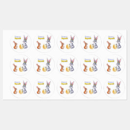 Etiquetas Placa de Páscoa de Aquarela para Feriados de Prima