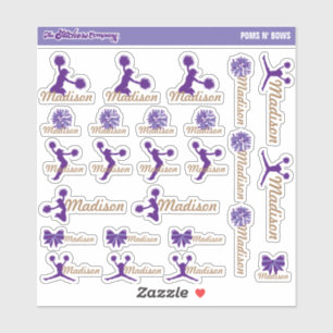 Etiquetas Pom de Cheerleader Personalizadas Escol