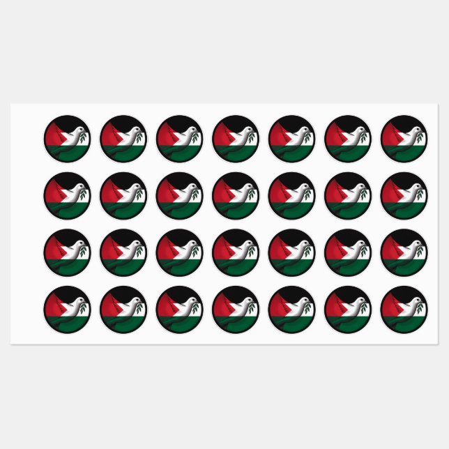 Etiquetas Pomba Palestina da Paz (Folha)