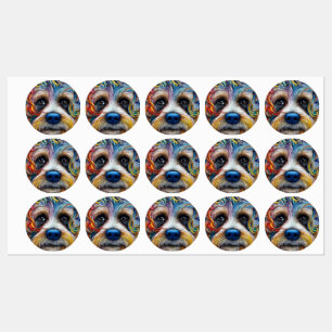 Etiquetas Pop Art Terrier bonito