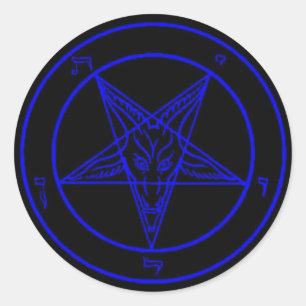 Etiquetas pretas/azuis escuro de Baphomet