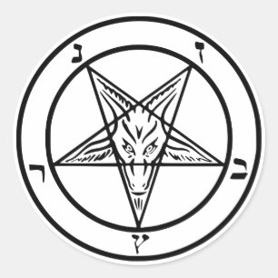 Etiquetas pretas customizáveis de Baphomet