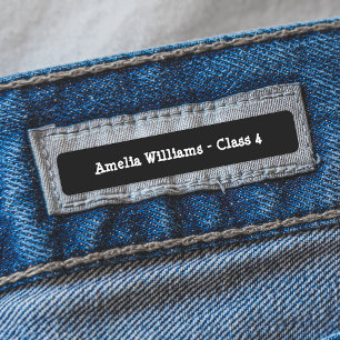Etiquetas Preto/Branco Personalizado De Volta Às Roupas Esc