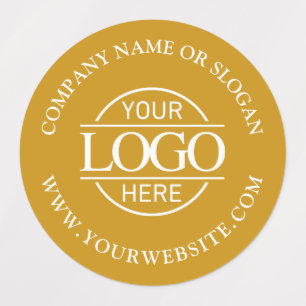 Etiquetas Promocional de logotipo de empresa amarelo Elegant