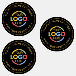 Etiquetas Promocional de logotipo Dourado preto mínimo para