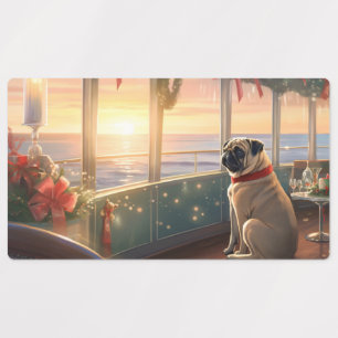 Etiquetas Pug Christmas Cruise: Delito de Férias Pawsome