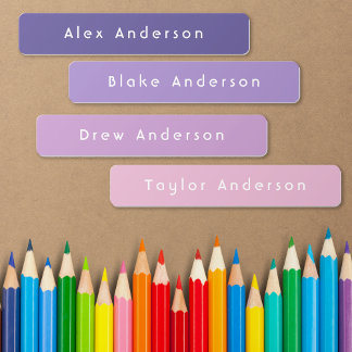 Etiquetas Purple Skinny Waterproof Adhesive Kid's Labels