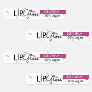 Etiquetas Purpurina de Embalagem de Marca de Brilho Labial M