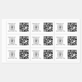 Etiquetas QR de Ativo Personalizado | Logotipo Empresarial d