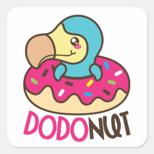Etiquetas quadradas de Dodonut (rosquinha)