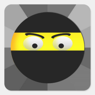 Etiquetas quadradas de Ninja Emoji