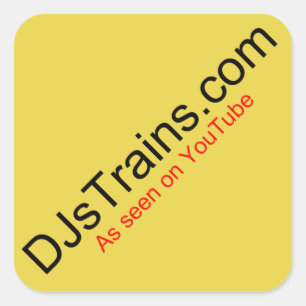 Etiquetas quadradas do logotipo de DJsTrains