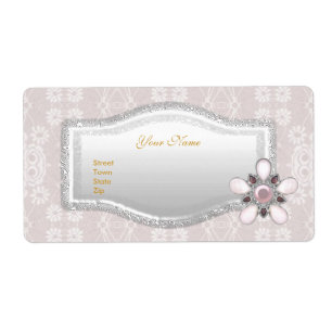 Etiquetas que Wedding a prata elegante do laço do