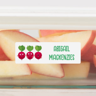 Etiquetas Rabanetes cúbicos, legumes de animação personaliza
